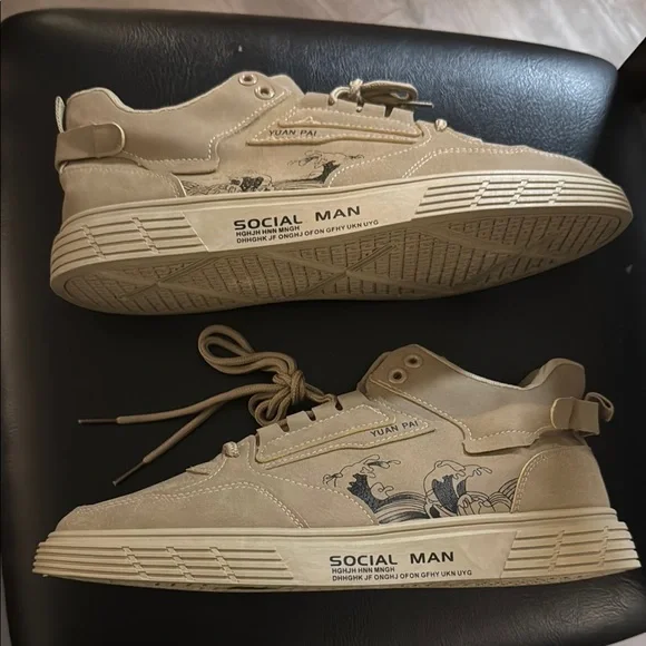 Men's Tan High Top Sneakers ‼️ BRAND NEW‼️ Brand - Social Man - Picture 12 of 16